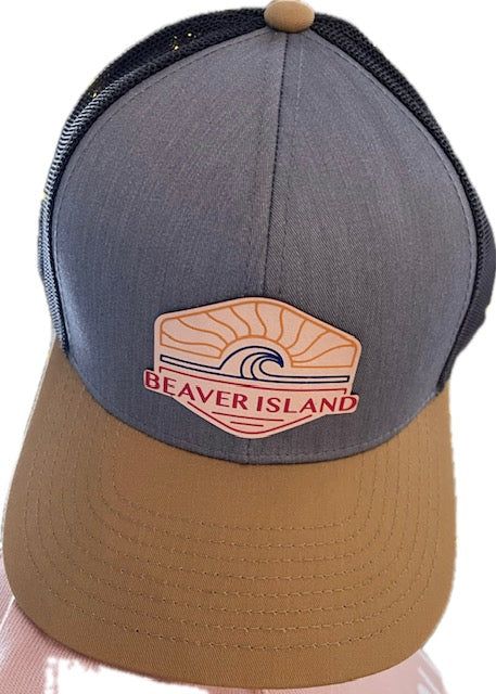 Beaver Island Sun & Waves Leather Patch Hat