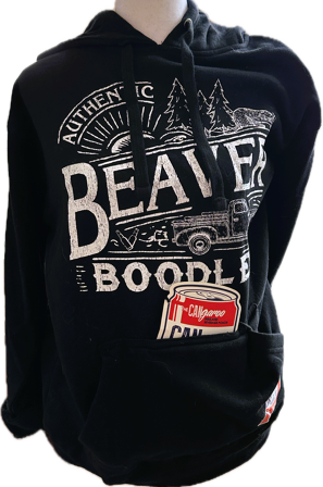 Beaver Boodler Can Coozie Hoody Black